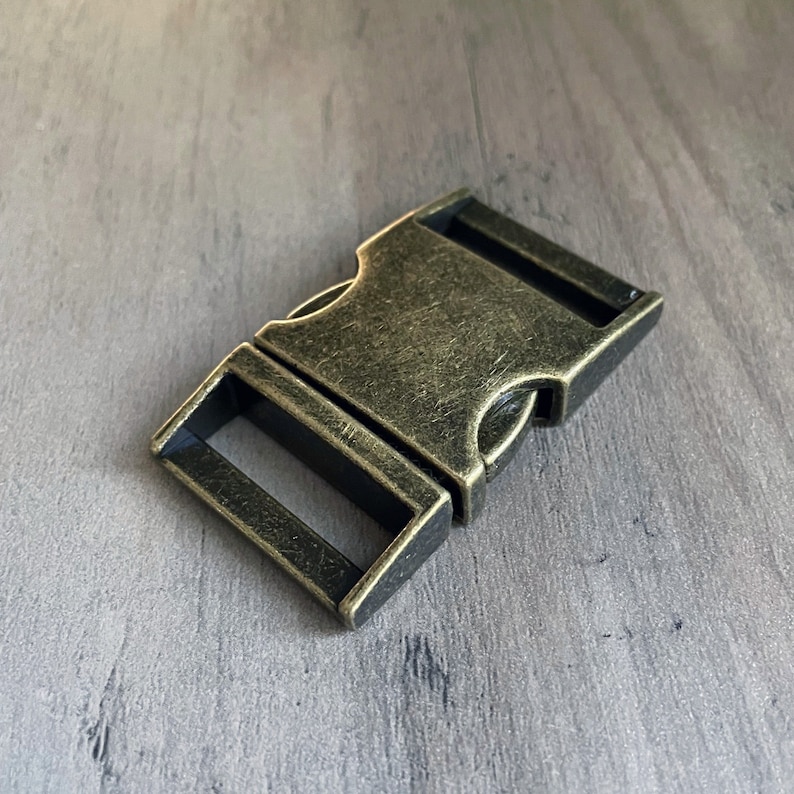Metal Side Release Buckle 1 inch Pack of 2 Antique Brass