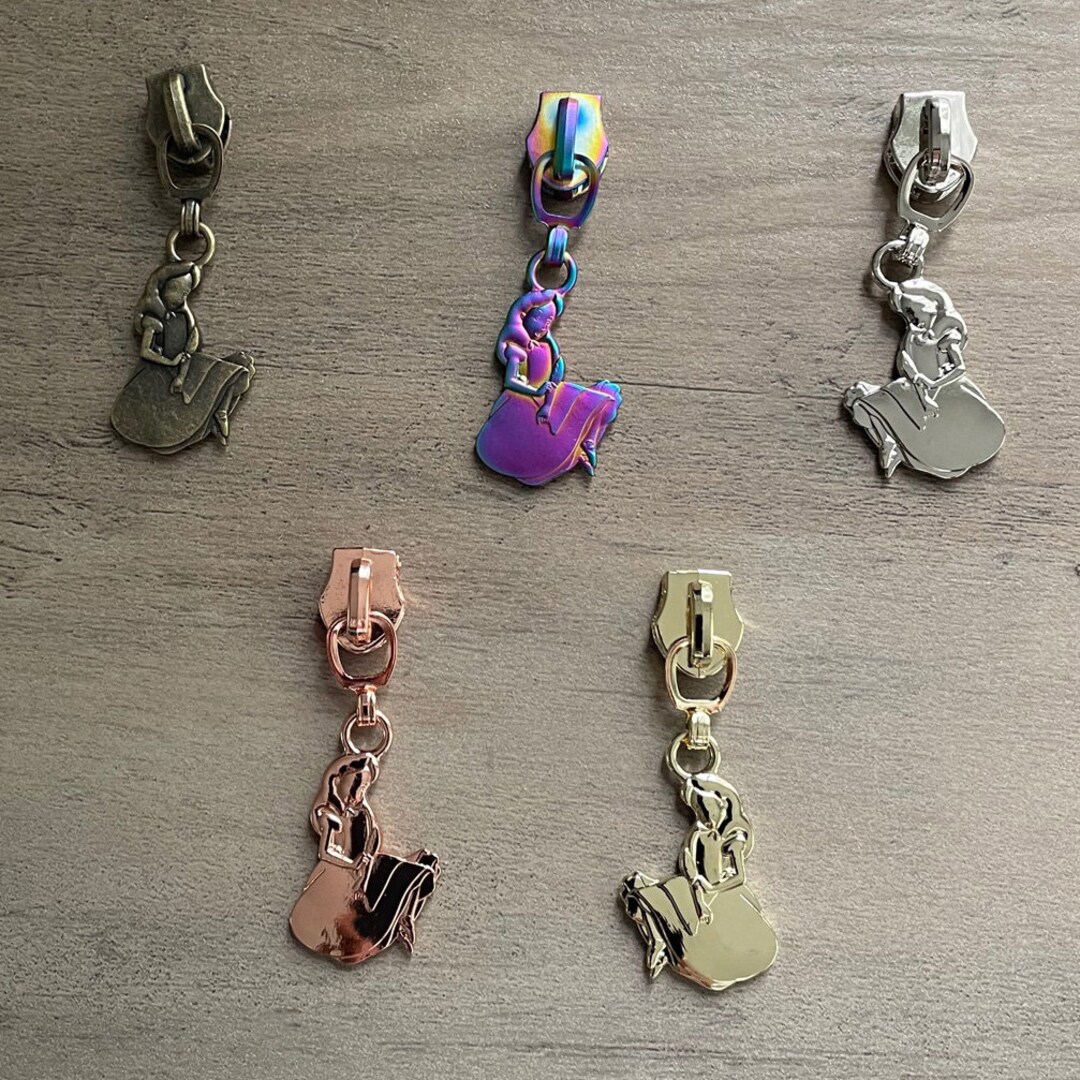 Girl From the Tea Party Zipper Pulls 5 Pcs Designed for 5 Nylon Zipper