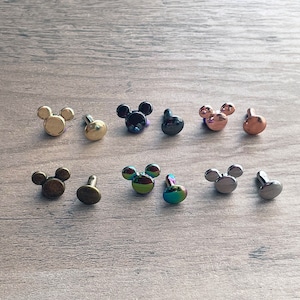 Mouse Rivets: Rainbow, Rose Gold Bag Making Supplies (8mm, 10 Sets)