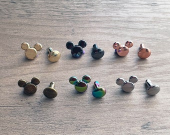 Mouse Rivets: Rainbow, Rose Gold Bag Making Supplies (8mm, 10 Sets)