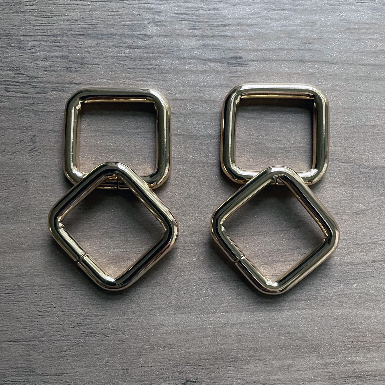 Three Ring Rectangular 3/4 Rectangle Rings 4 Pieces Square Rings 20mm - Etsy