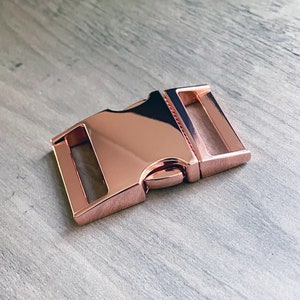 Metal Side Release Buckle 1 inch Pack of 2 Rose Gold