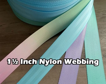 1.5 Inch Nylon Seat Belt Webbing By the yard - Pastel Colors
