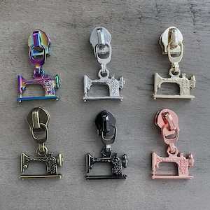 Sewing Machine zipper pulls (5 pcs) designed for #5 nylon zipper tape.  No. 5 zipper pulls