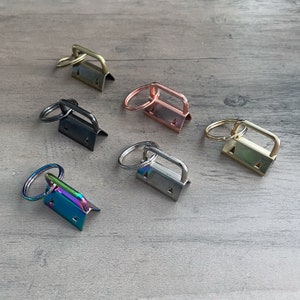Key Fob Hardware with Key Rings Sets - 1 Inch  (5 pcs)