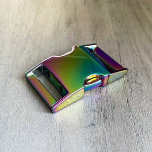 Metal Side Release Buckle 1 inch Pack of 2 Rainbow