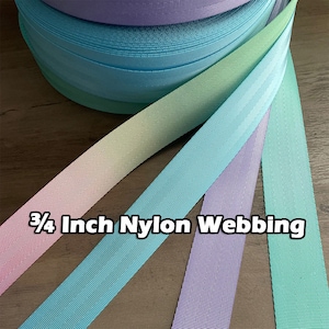 3/4 Inch Nylon Seat Belt Webbing By the yard - Pastel Colors