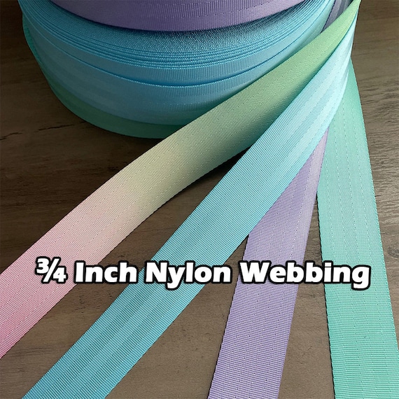 3/4 Inch Nylon Seat Belt Webbing By the yard - Pastel Colors