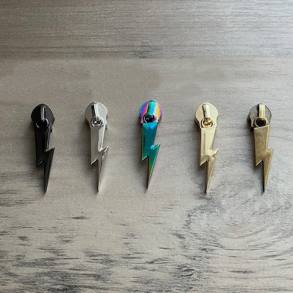 LIGHTNING BOLT ３点セット Lightning Bolt Zipper Pulls (5 Pcs) Designed for #5 Nylon Zipper