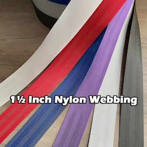 1.5 Inch Nylon Seat Belt Webbing By the yard - Solid Colors