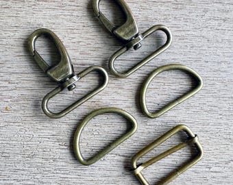 Adjustable Strap Hardware Kit - 1.5 inch - D-Rings Handbags Bag making