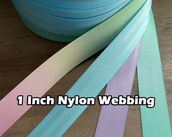 1 Inch Nylon Seat Belt Webbing By the yard - Pastel Colors