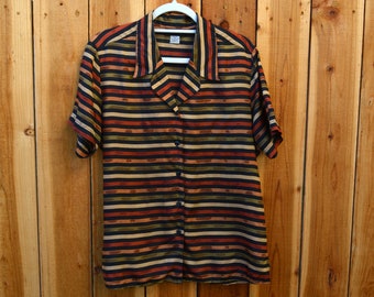 Vintage Y2K Stunt Silk Striped Shirt