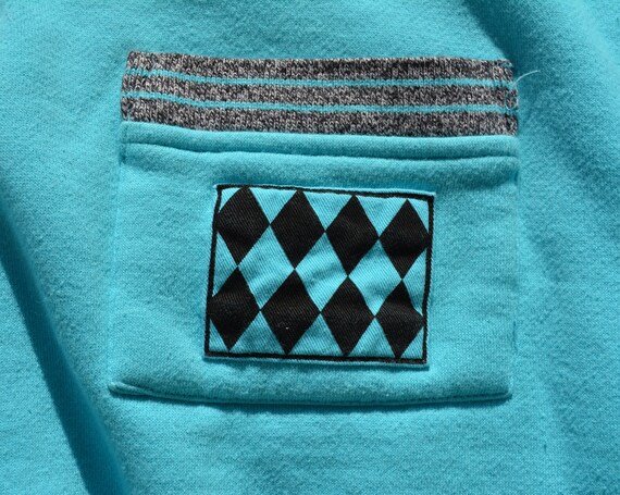 Vintage 1990s Gang Turquoise Popover Polo Henley … - image 2