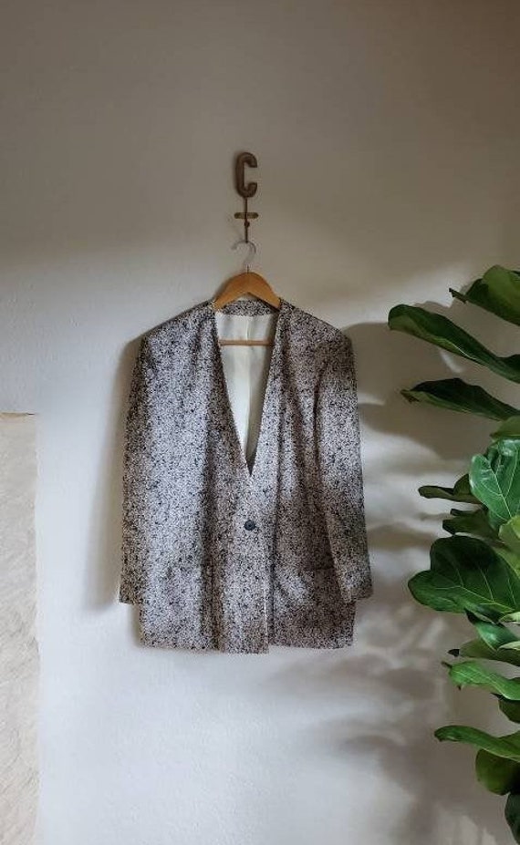 Vintage 1980s 1990s Tweed Oversized Blazer