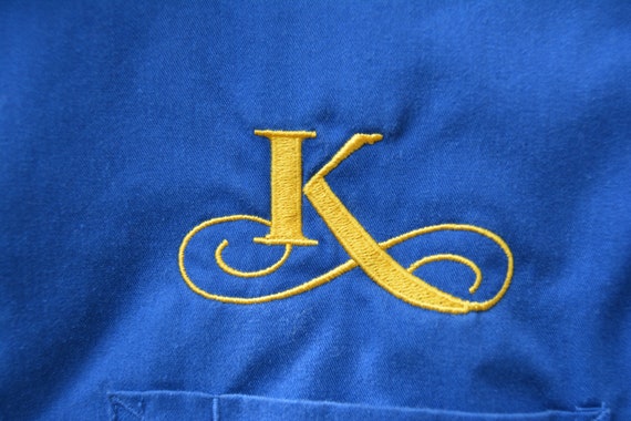 Vintage 1990s Doc & Amelia "K" Initial Blue Work … - image 2