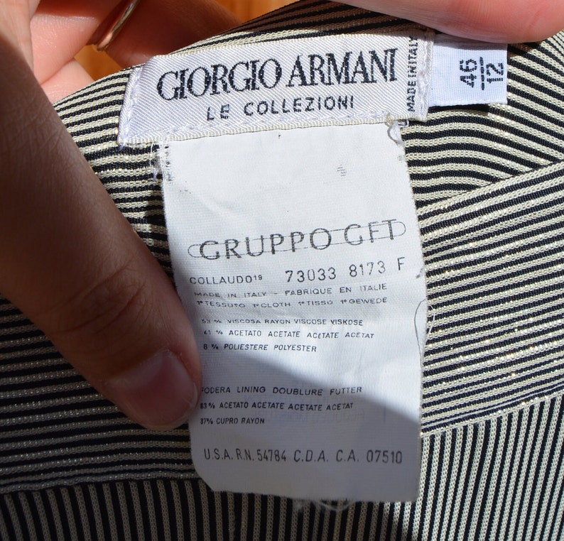 SOLD OUT Vintage 1990s Giorgio Armani Gold and Black Striped Party Trousers image 5