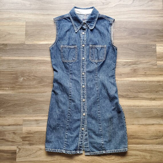 gap sleeveless denim dress
