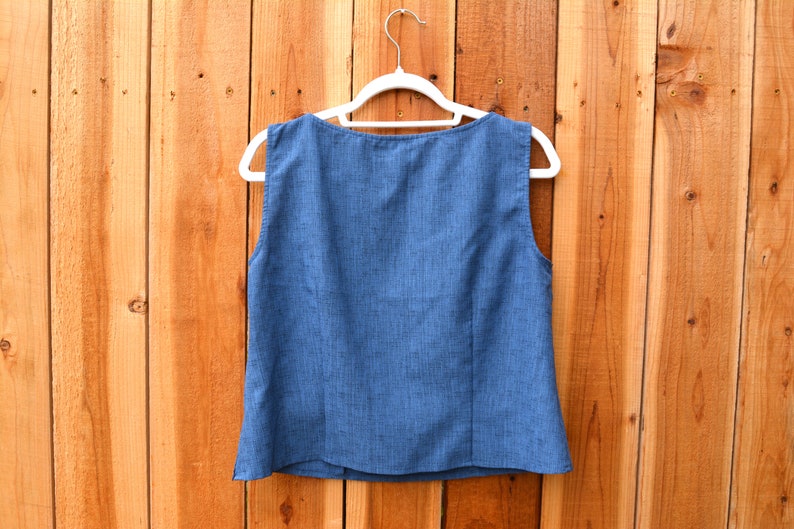 Vintage 1990s Sag Harbor Cropped Blue Sleeveless Top image 4