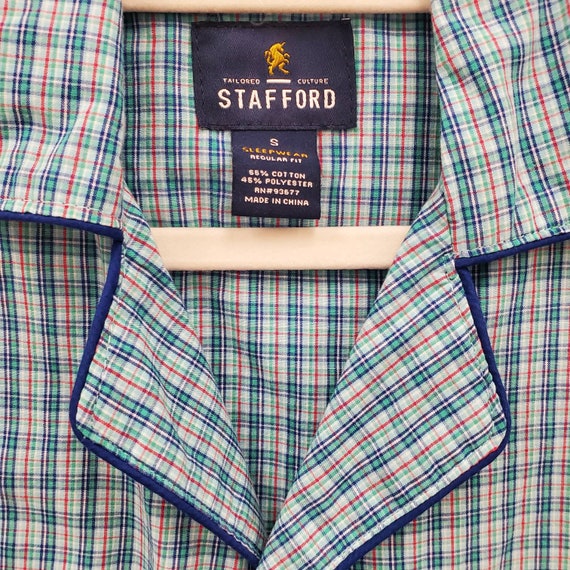 Vintage Y2K Stafford Short Sleeve Blue Men's Paja… - image 3