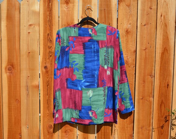 Vintage 1990s Elizabeth Williams Printed Blazer - image 4