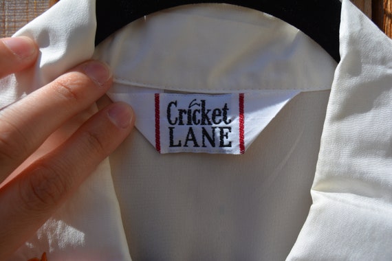 Vintage 1980s 1990s Cricket Lane White Blouse wit… - image 3