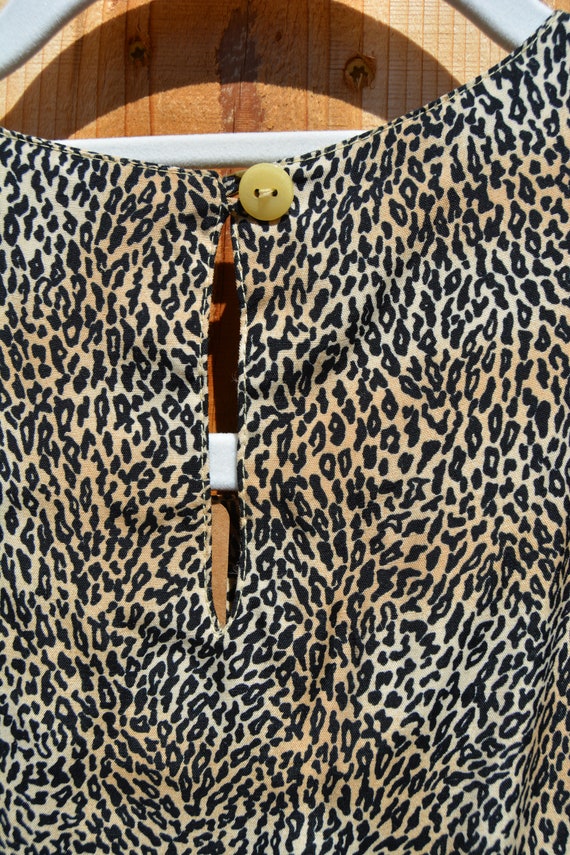 Vintage 1990s Leopard Print Short Sleeve Blouse - image 3