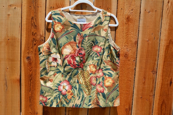 Vintage Y2K Ultra Dress Two Piece Hawaiian Print … - image 4