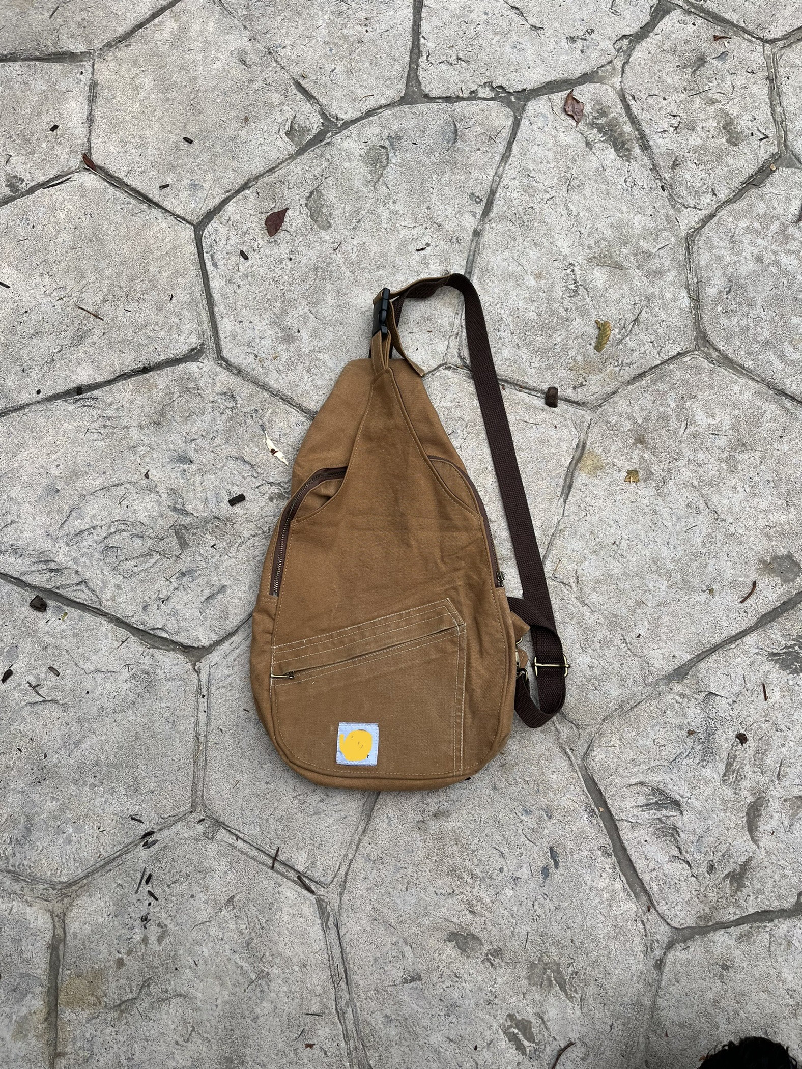 Up-cycled Sling Bag From Up-cycled Workwear Clothing. Canvas 