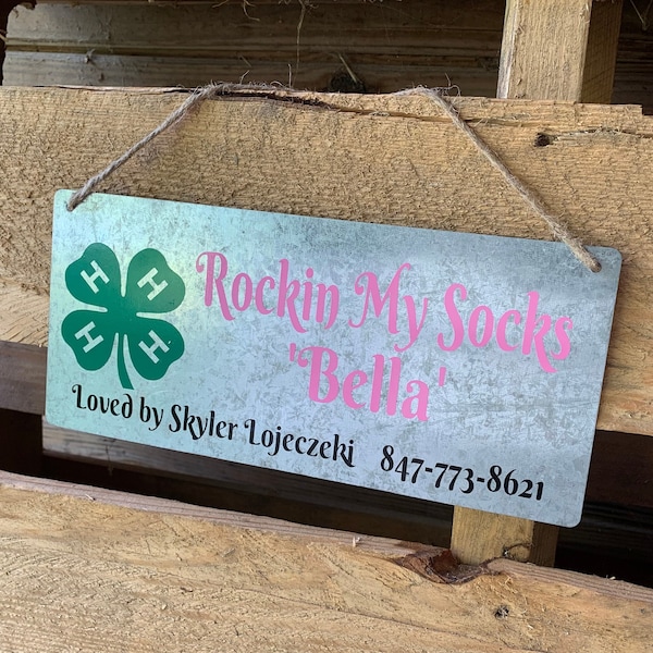 4-H Stall Sign with Horse Owner Info, 4-H, 4-H Fair Stall Sign, Barn Sign, Horse Gift, Equestrian Gift, Show Supplies, Barn Decor