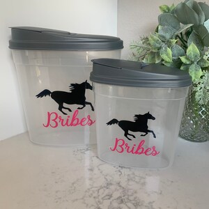 Set of 2 Galloping Horse Treat Containers, Treat Container, Equestrian Gift, Horse Gift, Horse Treats, Horse Show Supplies, Horse Supplies