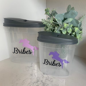 Set of 2 Jumper Horse Treat Containers, Treat Container, Equestrian Gift, Horse Gift, Horse Treats, Horse Show Supplies, Horse Supplies
