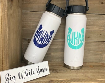 Monogram Water Bottle, Horse Water Bottle, Personalized Water Bottle, Horse Camp, Horse Gift, Equestrian Gift, School Water Bottle, No Sweat