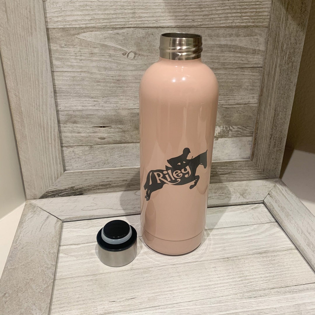 Personalized Horse Water Bottle School Water Bottle Blush Etsy
