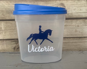 Dressage Horse Treat Container, Treat Container, Equestrian Gift, Horse Gifts, Horse Treats, Horse Show Supplies, Horse Supplies, Barn Gifts
