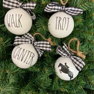 Set of 4 Walk Trot Canter Christmas Ornaments, Horse Ornaments, Equestrian Christmas Gift, Horse Gift, Rae Dunn Ornaments, Horse Christmas image 7