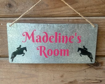 Kids Horse Bedroom Wall Art Personalized Barn Sign Horse Name Sign Girls Horse Nursery Decor