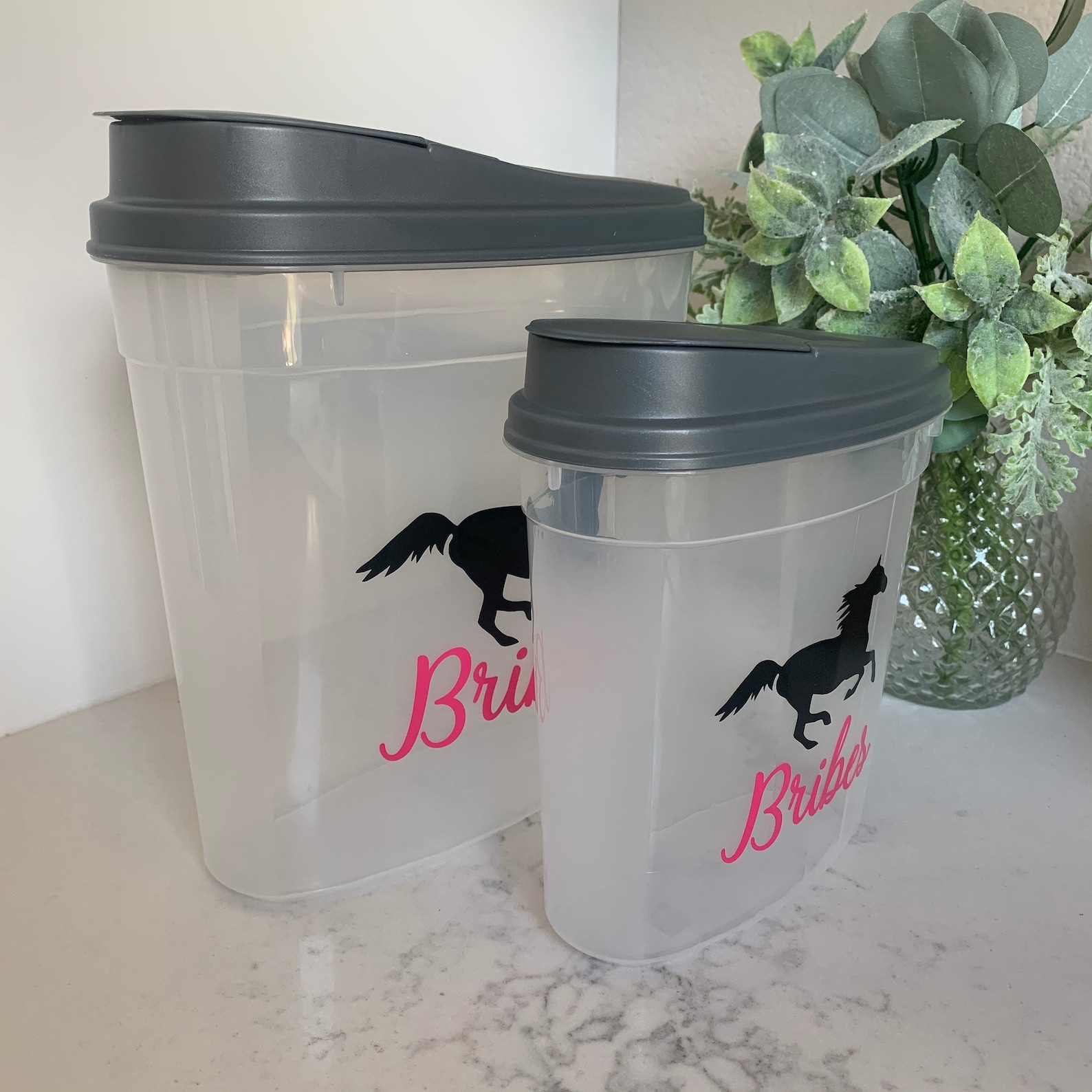 Set of 2 Galloping Horse Treat Containers Treat Container Etsy