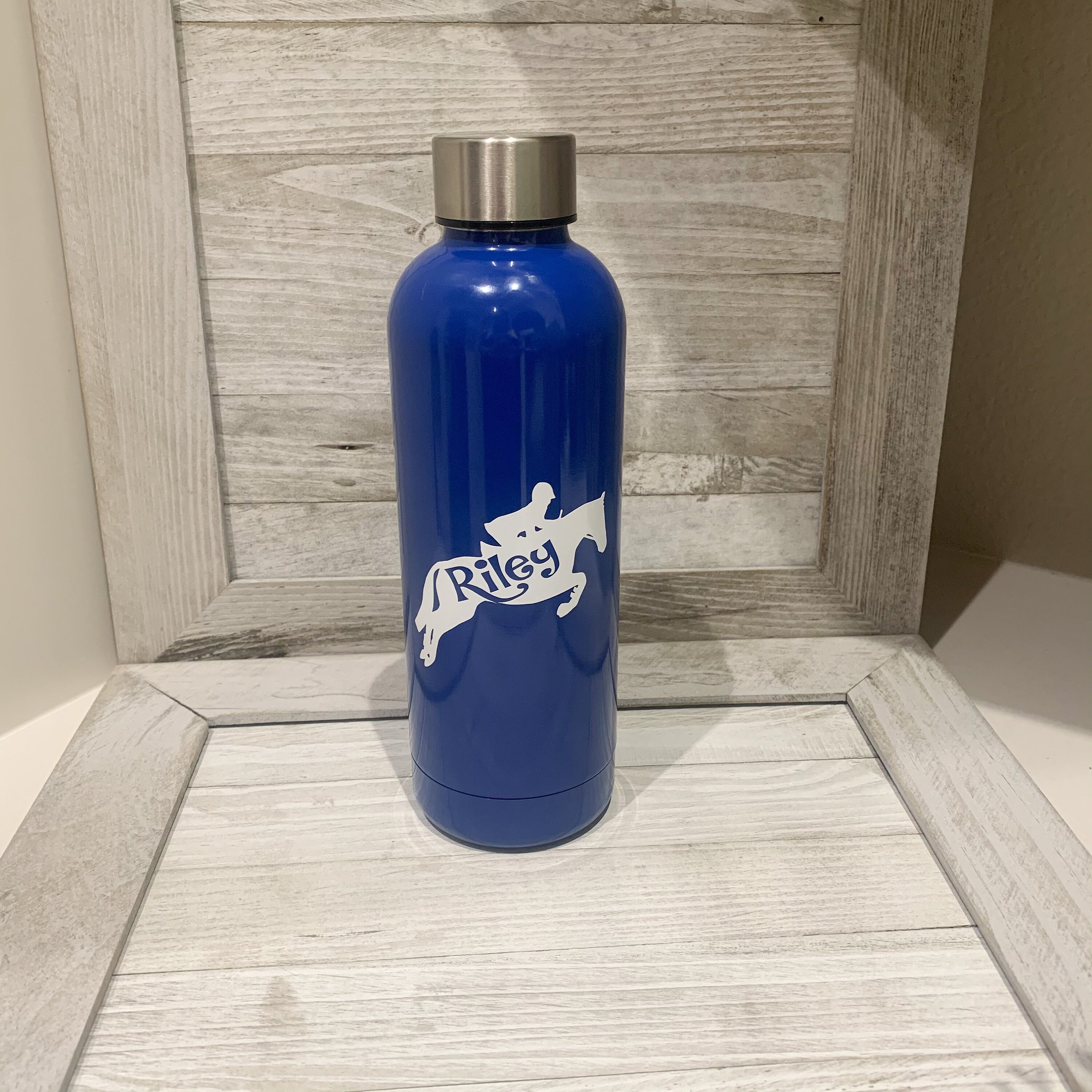 Blue Horse Water Bottle Custom Water Bottle Horse Gift Etsy