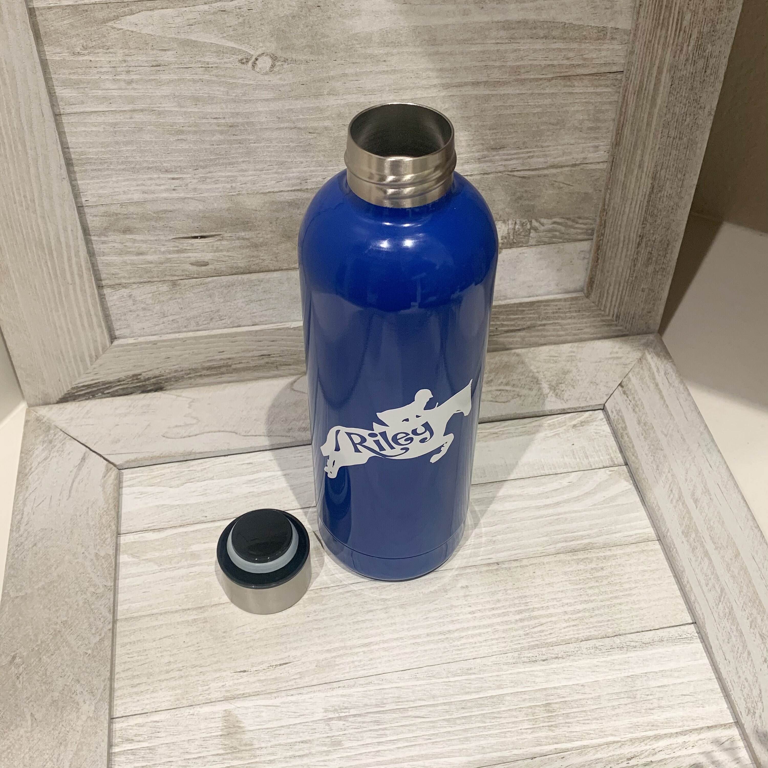 Blue Horse Water Bottle Custom Water Bottle Horse Gift Etsy