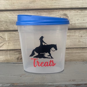 Reining Horse Treat Container, Personalized Treat Container, Equestrian Gift, Horse Gifts, Horse Treats, Horse Christmas Gift, Barn Gift