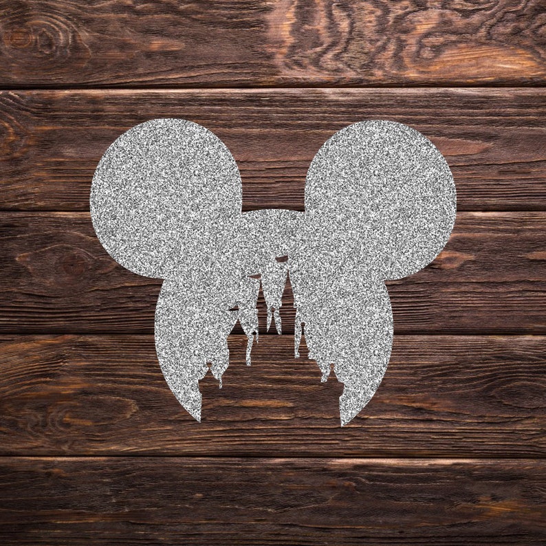 Glitter Mickey Castle Disney Decal Vinyl Sticker Vehicle Etsy
