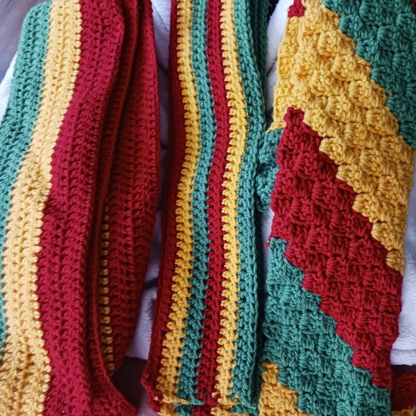 Colorful Crocheted Rasta scarf