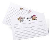 Recipe Cards 55 White Floral Double-Sided 4x6 Recipe Cards Refill Set Bridal, Baby Shower, Christmas Holiday Gift