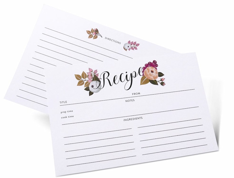 Thick Card Stock by Polite Society Double Sided 4x6 Recipe Cards Refill Set 55 Pack