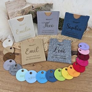 Personalisiertes Pocket-Neo-Tagebuch, Wegbegleiter für Frühchen-Eltern, in 17 Farben, Geschenk Frühgeburt