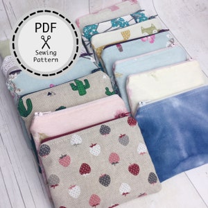 Patron de couture PDF pour porte-monnaie, téléchargement immédiat, parfait pour les débutants.