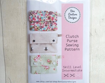 Clutch Purse Paper Pattern, Teacher Gift, School Supply, Makeup Pouch, DIY gift.