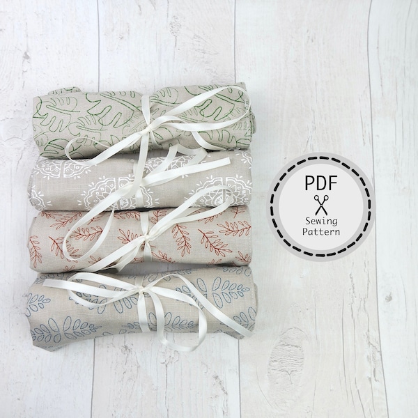 Brush roll , DIY gift, PDF sewing pattern, instant download.