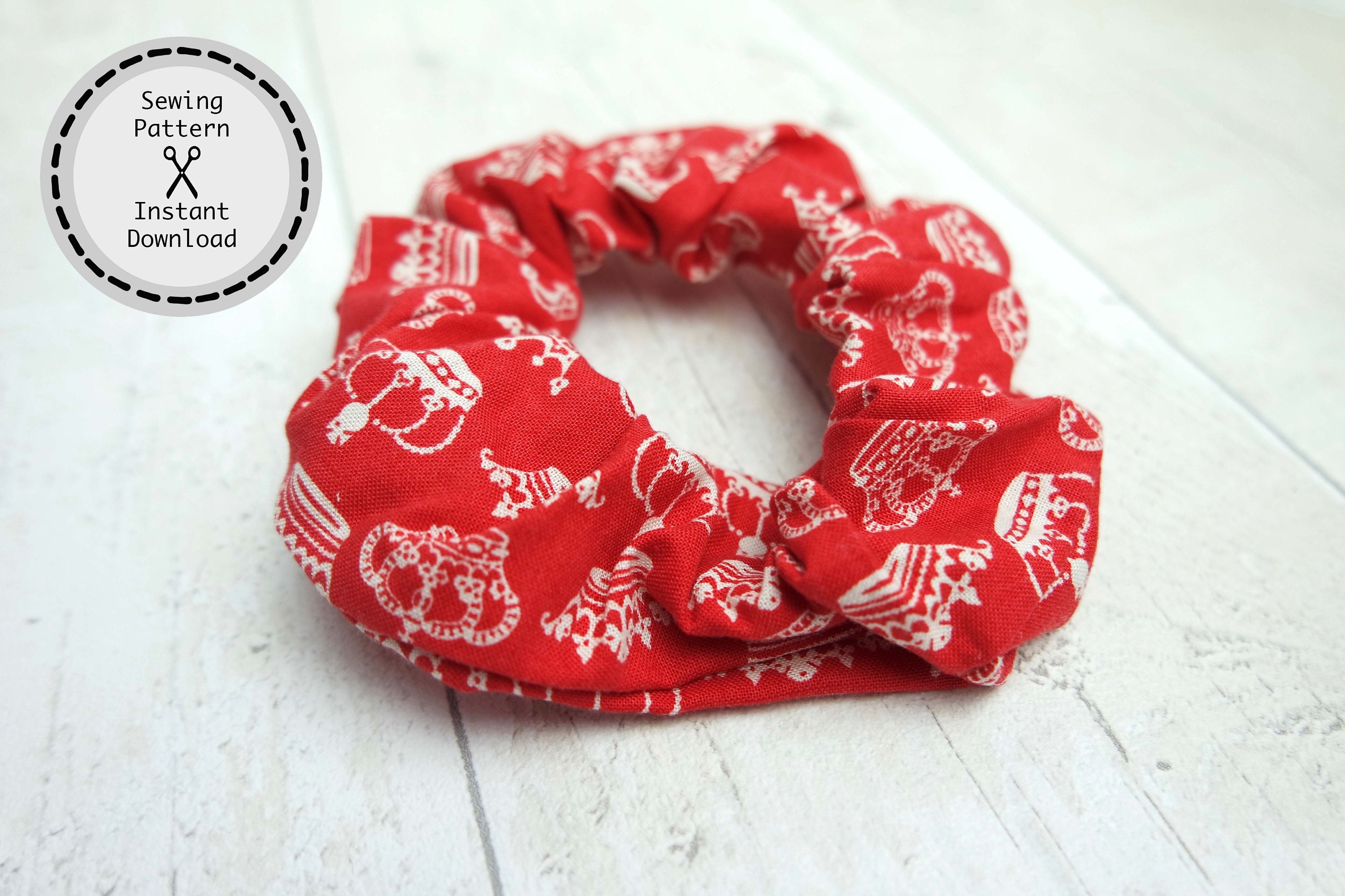 Hair Scrunchie PDF Sewing Pattern Instant Download Perfect | Etsy